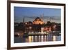 Old City, Suleymaniye Mosque at dusk, Eminonu, Golden Horn, Bosphorus, Istanbul, Turkey, Europe-Wendy Connett-Framed Photographic Print