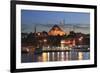 Old City, Suleymaniye Mosque at dusk, Eminonu, Golden Horn, Bosphorus, Istanbul, Turkey, Europe-Wendy Connett-Framed Photographic Print