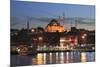 Old City, Suleymaniye Mosque at dusk, Eminonu, Golden Horn, Bosphorus, Istanbul, Turkey, Europe-Wendy Connett-Mounted Photographic Print