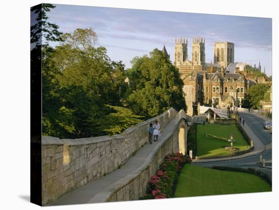 Old City Wall and York Minster, York, Yorkshire, England, United Kingdom, Europe-Scholey Peter-Stretched Canvas