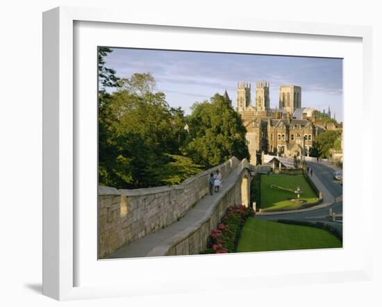 Old City Wall and York Minster, York, Yorkshire, England, United Kingdom, Europe-Scholey Peter-Framed Photographic Print