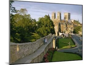 Old City Wall and York Minster, York, Yorkshire, England, United Kingdom, Europe-Scholey Peter-Mounted Photographic Print