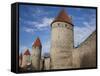 Old City Walls, Tallinn, Estonia-Walter Bibikow-Framed Stretched Canvas