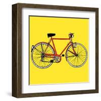 Old Classic Bike Illustration-alvaroc-Framed Art Print