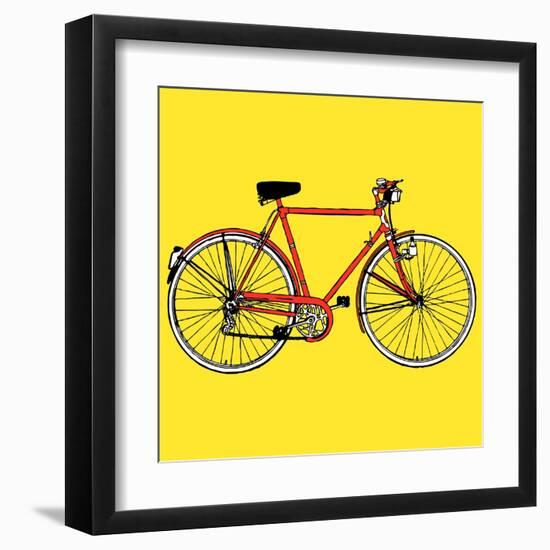 Old Classic Bike Illustration-alvaroc-Framed Art Print