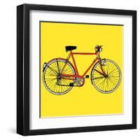 Old Classic Bike Illustration-alvaroc-Framed Art Print