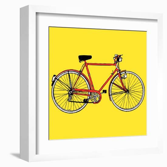 Old Classic Bike Illustration-alvaroc-Framed Art Print