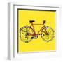 Old Classic Bike Illustration-alvaroc-Framed Art Print