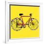 Old Classic Bike Illustration-alvaroc-Framed Art Print