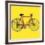 Old Classic Bike Illustration-alvaroc-Framed Art Print