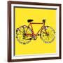 Old Classic Bike Illustration-alvaroc-Framed Art Print