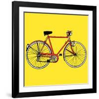 Old Classic Bike Illustration-alvaroc-Framed Art Print