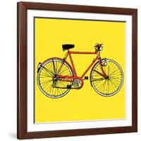 Old Classic Bike Illustration-alvaroc-Framed Art Print