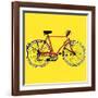 Old Classic Bike Illustration-alvaroc-Framed Art Print