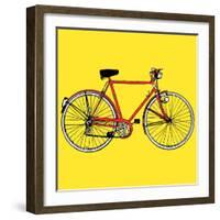 Old Classic Bike Illustration-alvaroc-Framed Art Print