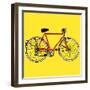 Old Classic Bike Illustration-alvaroc-Framed Art Print