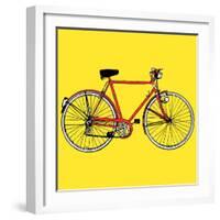 Old Classic Bike Illustration-alvaroc-Framed Art Print