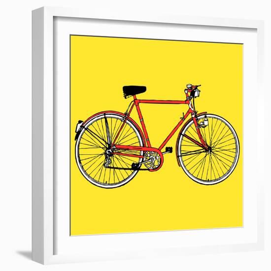 Old Classic Bike Illustration-alvaroc-Framed Art Print