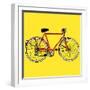 Old Classic Bike Illustration-alvaroc-Framed Art Print