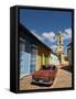 Old Classic Chevy on Cobblestone Street of Trinidad, Cuba-Bill Bachmann-Framed Stretched Canvas