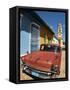 Old Classic Chevy on Cobblestone Street of Trinidad, Cuba-Bill Bachmann-Framed Stretched Canvas