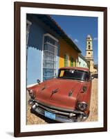 Old Classic Chevy on Cobblestone Street of Trinidad, Cuba-Bill Bachmann-Framed Photographic Print