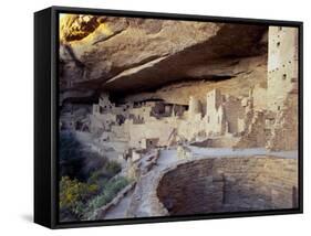 Old Cliff Dwellings and Cliff Palace in the Mesa Verde National Park, Colorado, USA-Gavin Hellier-Framed Stretched Canvas