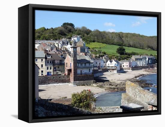 Old Clock Tower in the Village of Kingsand on Southwest Corner of Plymouth Sound, Devon, England-David Lomax-Framed Stretched Canvas