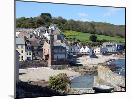 Old Clock Tower in the Village of Kingsand on Southwest Corner of Plymouth Sound, Devon, England-David Lomax-Mounted Photographic Print