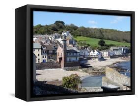 Old Clock Tower in the Village of Kingsand on Southwest Corner of Plymouth Sound, Devon, England-David Lomax-Framed Stretched Canvas