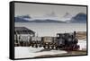 Old Coal Train with Snow-Eleanor-Framed Stretched Canvas