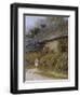 Old Cottage at Freshwater, Isle of Wight (Watercolour with Scratching Out)-Helen Allingham-Framed Giclee Print