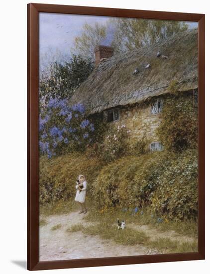 Old Cottage at Freshwater, Isle of Wight (Watercolour with Scratching Out)-Helen Allingham-Framed Giclee Print