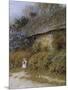 Old Cottage at Freshwater, Isle of Wight (Watercolour with Scratching Out)-Helen Allingham-Mounted Giclee Print