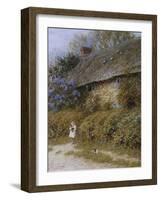 Old Cottage at Freshwater, Isle of Wight (Watercolour with Scratching Out)-Helen Allingham-Framed Giclee Print