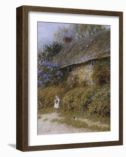 Old Cottage at Freshwater, Isle of Wight (Watercolour with Scratching Out)-Helen Allingham-Framed Giclee Print