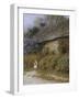 Old Cottage at Freshwater, Isle of Wight (Watercolour with Scratching Out)-Helen Allingham-Framed Giclee Print