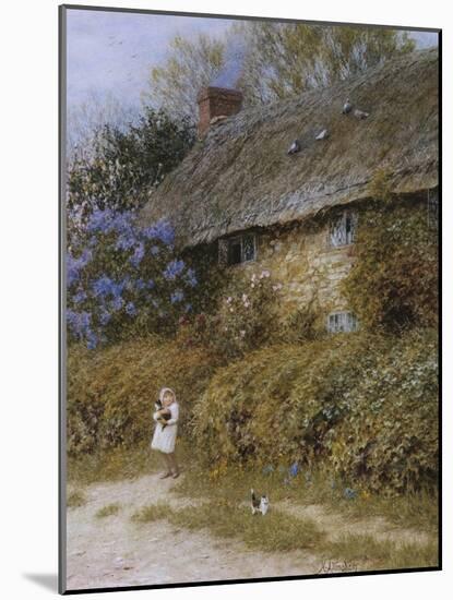 Old Cottage at Freshwater, Isle of Wight (Watercolour with Scratching Out)-Helen Allingham-Mounted Giclee Print