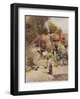 Old Cottage at Sutton Courtney, Berkshire-David Woodlock-Framed Premium Giclee Print