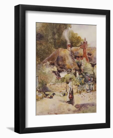 Old Cottage at Sutton Courtney, Berkshire-David Woodlock-Framed Premium Giclee Print