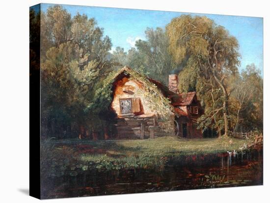 Old Cottage-William James Muller-Stretched Canvas