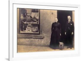 Old Couple and Dog-null-Framed Photographic Print
