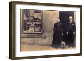 Old Couple and Dog-null-Framed Photographic Print