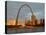 Old Courthouse and Gateway Arch Area along Mississippi River, St. Louis, Missouri, USA-Walter Bibikow-Stretched Canvas