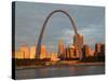 Old Courthouse and Gateway Arch Area along Mississippi River, St. Louis, Missouri, USA-Walter Bibikow-Stretched Canvas