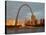 Old Courthouse and Gateway Arch Area along Mississippi River, St. Louis, Missouri, USA-Walter Bibikow-Stretched Canvas