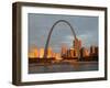 Old Courthouse and Gateway Arch Area along Mississippi River, St. Louis, Missouri, USA-Walter Bibikow-Framed Premium Photographic Print