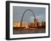 Old Courthouse and Gateway Arch Area along Mississippi River, St. Louis, Missouri, USA-Walter Bibikow-Framed Premium Photographic Print