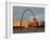 Old Courthouse and Gateway Arch Area along Mississippi River, St. Louis, Missouri, USA-Walter Bibikow-Framed Premium Photographic Print