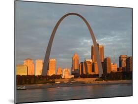 Old Courthouse and Gateway Arch Area along Mississippi River, St. Louis, Missouri, USA-Walter Bibikow-Mounted Premium Photographic Print